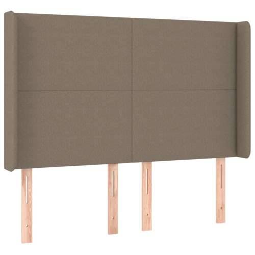 Krevet box spring s madracem LED smeđesivi 140x190 cm tkanina - Sivo-smeđa 140 x 190 cm Gladak dizajn Cijena