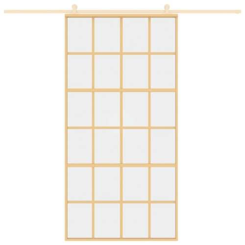 Klizna vrata zlatna 102,5x205 cm prozirno staklo ESG i aluminij - Zlatno 102.5 x 205 cm 1 Rešetke 6 x 4 Cijena