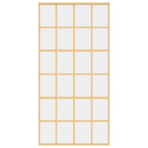 Klizna vrata zlatna 102,5x205 cm prozirno staklo ESG i aluminij - Zlatno 102.5 x 205 cm 1 Rešetke 6 x 4 Cijena