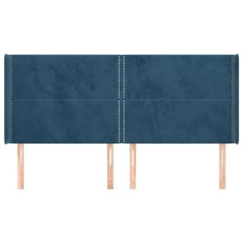 Uzglavlje s ušima tamnoplavo 183x16x118/128 cm baršunasto - Tamno plava 183 x 16 x 118/128 cm 1 Cijena
