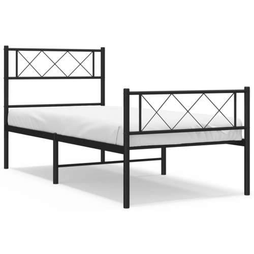 Metalni okvir kreveta uzglavlje i podnožje crni 100x200 cm - Crna 100 x 200 cm s uzglavljem i podnožjem Cijena