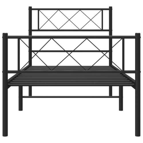 Metalni okvir kreveta uzglavlje i podnožje crni 100x200 cm - Crna 100 x 200 cm s uzglavljem i podnožjem Cijena