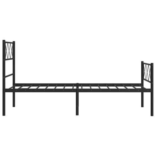 Metalni okvir kreveta uzglavlje i podnožje crni 100x200 cm - Crna 100 x 200 cm s uzglavljem i podnožjem Cijena