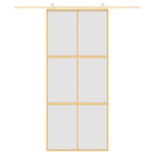 Klizna vrata zlatna 90 x 205 cm matirano staklo ESG i aluminij - Zlatna i mat 90 x 205 cm 1 Rešetke 3 x 2 Cijena