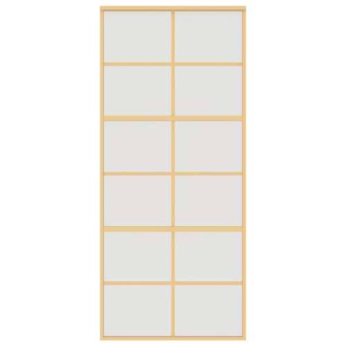Klizna vrata zlatna 90 x 205 cm matirano staklo ESG i aluminij - Zlatna i mat 90 x 205 cm 1 Rešetke 6 x 2 Cijena
