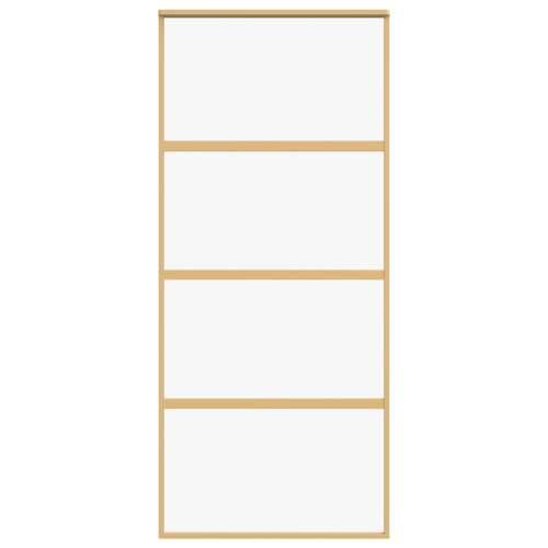 Klizna vrata zlatna 90 x 205 cm prozirno staklo ESG i aluminij - Zlatno 90 x 205 cm 1 *Transparent*an Cijena