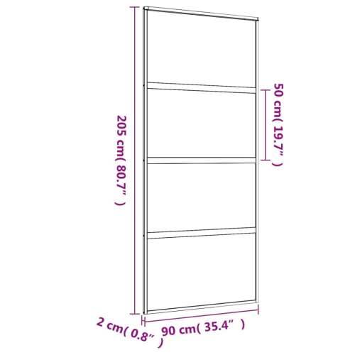 Klizna vrata zlatna 90 x 205 cm prozirno staklo ESG i aluminij - Zlatno 90 x 205 cm 1 *Transparent*an Cijena