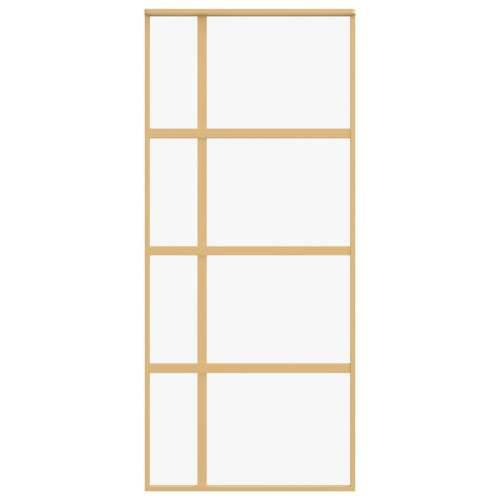 Klizna vrata zlatna 90 x 205 cm prozirno staklo ESG i aluminij - Zlatno 90 x 205 cm 1 *Transparent*an Cijena