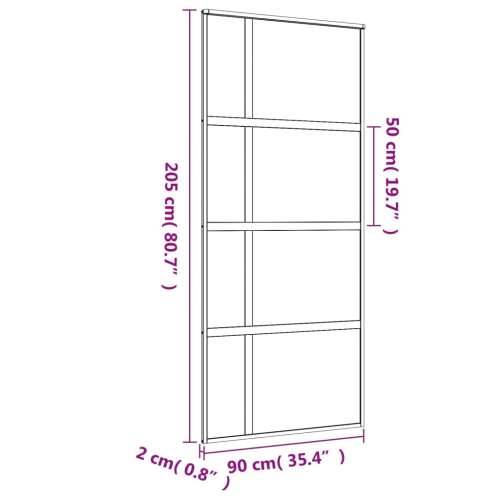 Klizna vrata zlatna 90 x 205 cm prozirno staklo ESG i aluminij - Zlatno 90 x 205 cm 1 *Transparent*an Cijena