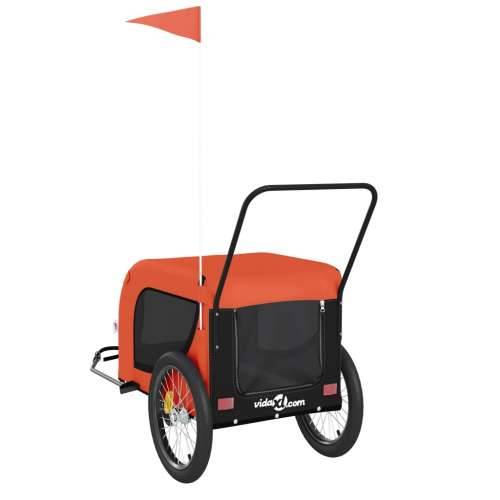Prikolica za bicikl za ljubimce narančasto-crna tkanina/željezo Cijena