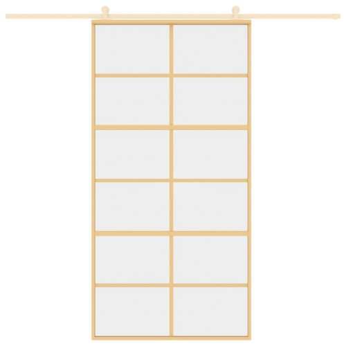Klizna vrata zlatna 102,5x205 cm prozirno staklo ESG i aluminij - Zlatno 102.5 x 205 cm 1 Rešetke 6 x 2 Cijena