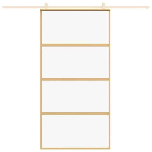 Klizna vrata zlatna 102,5x205 cm prozirno staklo ESG i aluminij - Zlatno 102.5 x 205 cm 1 *Transparent*an Cijena