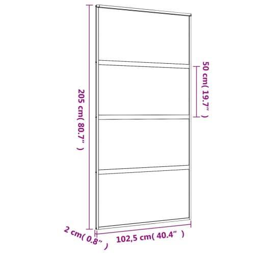 Klizna vrata zlatna 102,5x205 cm prozirno staklo ESG i aluminij - Zlatno 102.5 x 205 cm 1 *Transparent*an Cijena