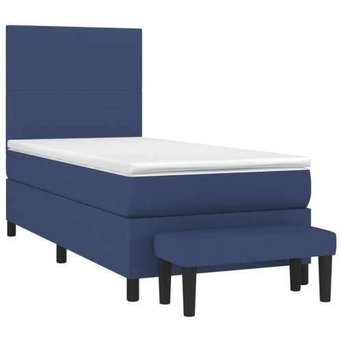 Krevet s oprugama i madracem plavi 80x200 cm od tkanine - Plava 80 x 200 cm Gladak dizajn Cijena