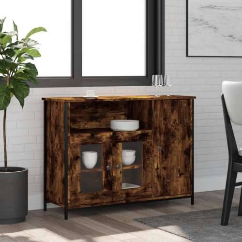 Komoda boja dimljenog hrasta 100 x 35 x 75 cm konstruirano drvo - Dimljeni hrast 1 Cijena
