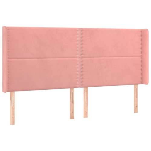 Uzglavlje s ušima ružičasto 183x16x118/128 cm baršunasto - Ružičasta 183 x 16 x 118/128 cm 1 Cijena