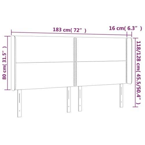 Uzglavlje s ušima ružičasto 183x16x118/128 cm baršunasto - Ružičasta 183 x 16 x 118/128 cm 1 Cijena
