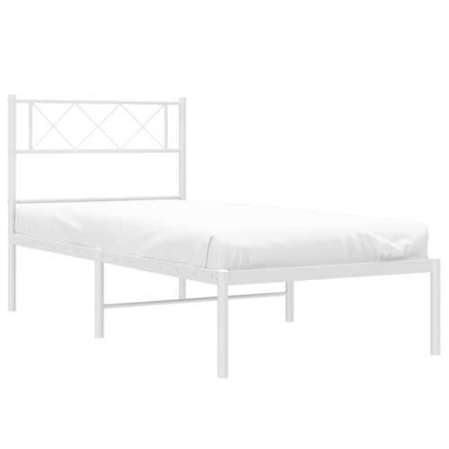Metalni okvir za krevet s uzglavljem bijeli 100x200 cm - Bijela 100 x 200 cm s uzglavljem Cijena