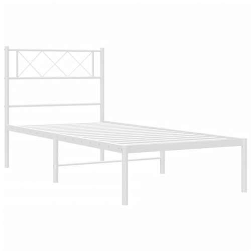 Metalni okvir za krevet s uzglavljem bijeli 100x200 cm - Bijela 100 x 200 cm s uzglavljem Cijena