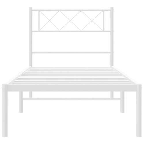 Metalni okvir za krevet s uzglavljem bijeli 100x200 cm - Bijela 100 x 200 cm s uzglavljem Cijena