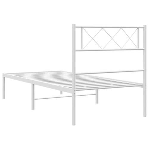 Metalni okvir za krevet s uzglavljem bijeli 100x200 cm - Bijela 100 x 200 cm s uzglavljem Cijena
