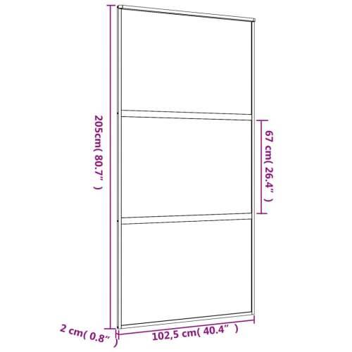 Klizna vrata zlatna 102,5x205 cm prozirno staklo ESG i aluminij - Zlatno 102.5 x 205 cm 1 2 vodoravne šipke Cijena