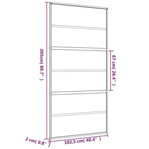 Klizna vrata zlatna 102,5x205 cm matirano staklo ESG i aluminij - Zlatna i mat 102.5 x 205 cm 1 5 vodoravnih šipki Cijena