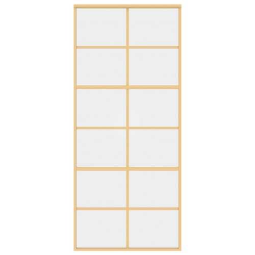 Klizna vrata zlatna 90 x 205 cm prozirno staklo ESG i aluminij - Zlatno 90 x 205 cm 1 Rešetke 6 x 2 Cijena
