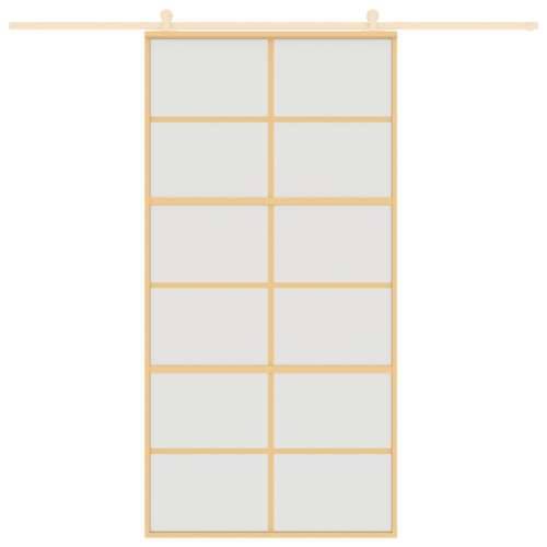 Klizna vrata zlatna 102,5x205 cm matirano staklo ESG i aluminij - Zlatna i mat 102.5 x 205 cm 1 Rešetke 6 x 2 Cijena