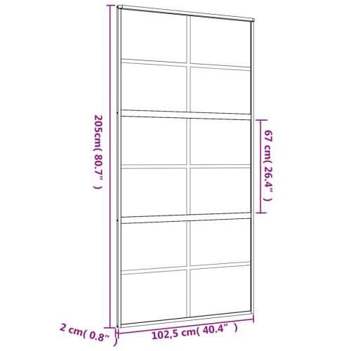 Klizna vrata zlatna 102,5x205 cm matirano staklo ESG i aluminij - Zlatna i mat 102.5 x 205 cm 1 Rešetke 6 x 2 Cijena