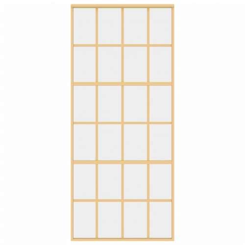 Klizna vrata zlatna 90 x 205 cm prozirno staklo ESG i aluminij - Zlatno 90 x 205 cm 1 Rešetke 6 x 4 Cijena
