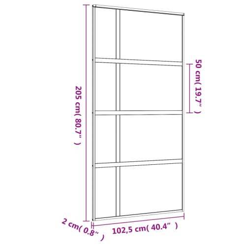 Klizna vrata zlatna 102,5x205 cm prozirno staklo ESG i aluminij - Zlatno 102.5 x 205 cm 1 *Transparent*an Cijena