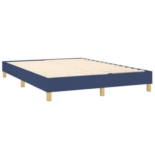Krevet s oprugama i madracem plavi 140 x 190 cm od tkanine - Plava 140 x 190 cm Gladak dizajn Cijena