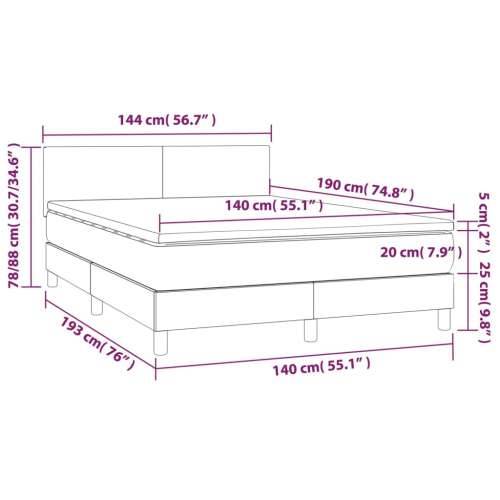 Krevet s oprugama i madracem plavi 140 x 190 cm od tkanine - Plava 140 x 190 cm Gladak dizajn Cijena
