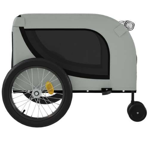 Prikolica za bicikl za ljubimce sivo-crna od tkanine i željeza Cijena