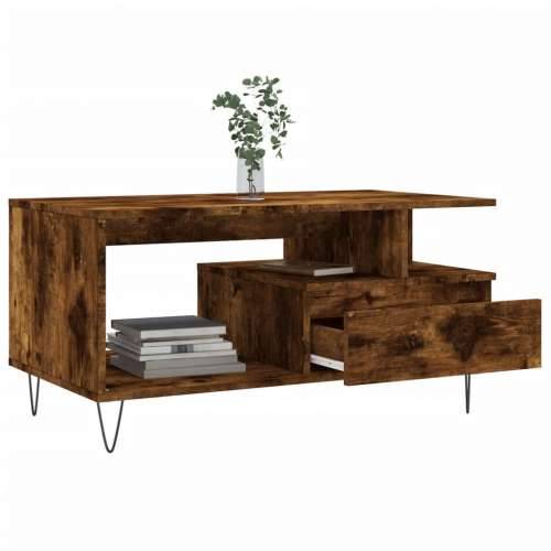 Stolić za kavu boja hrasta 90x49x45 cm konstruirano drvo - Dimljeni hrast 1 Cijena