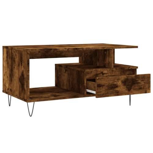 Stolić za kavu boja hrasta 90x49x45 cm konstruirano drvo - Dimljeni hrast 1 Cijena