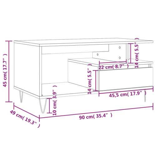 Stolić za kavu boja hrasta 90x49x45 cm konstruirano drvo - Dimljeni hrast 1 Cijena