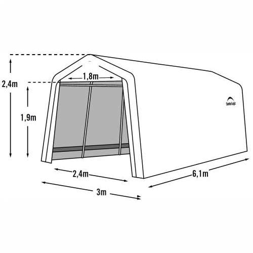 ShelterLogic - Garaža za auto siva 18,3 m² - 610x300x240cm  | BRANDED IN THE USA Cijena