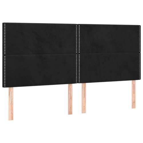 Krevet s oprugama i madracem crni 180x200 cm baršunasti - Crna 180 x 200 cm Obično s čavlima Cijena