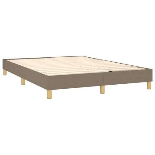 Krevet s oprugama i madracem smeđesivi 140 x 190 cm od tkanine - Sivo-smeđa 140 x 190 cm Blok s kvadratima Cijena