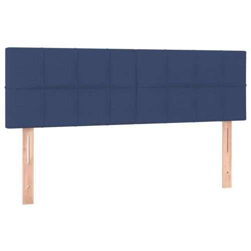 Krevet s oprugama i madracem plavi 140 x 190 cm od tkanine - Plava 140 x 190 cm Blok s kvadratima Cijena