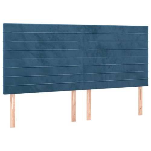 Krevet s oprugama i madracem tamnoplavi 180x200 cm baršunasti - Tamno plava 180 x 200 cm vodoravne pruge Cijena