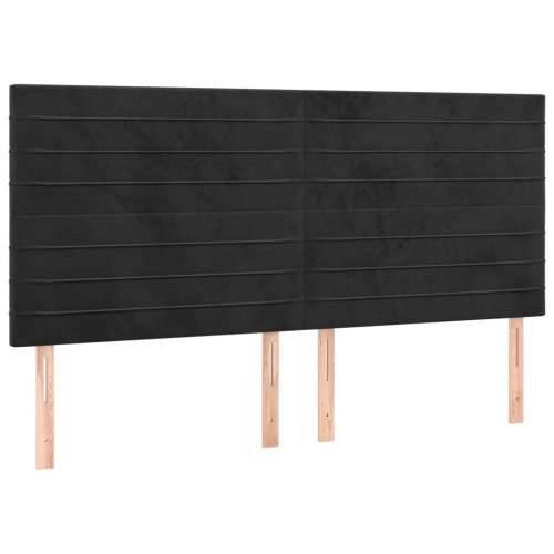 Krevet s oprugama i madracem crni 180x200 cm baršunasti - Crna 180 x 200 cm vodoravne pruge Cijena