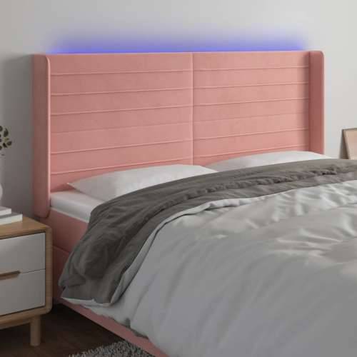 LED uzglavlje ružičasto 183x16x118/128 cm baršunasto - Ružičasta 183 x 16 x 118/128 cm 1 Cijena