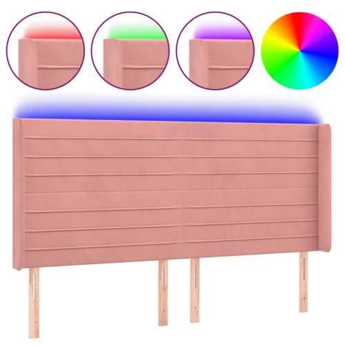 LED uzglavlje ružičasto 183x16x118/128 cm baršunasto - Ružičasta 183 x 16 x 118/128 cm 1 Cijena