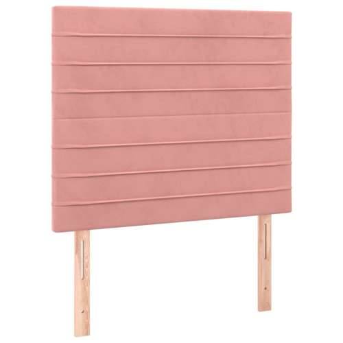 Box spring krevet s madracem ružičasti 90x190 cm baršunasti - Ružičasta 90 x 190 cm vodoravne pruge Cijena