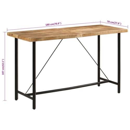 Barski stol 180 x 70 x 107 cm masivno drvo manga i željezo - 180 x 70 x 107 cm 1 masivno drvo manga Cijena