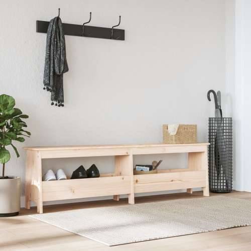 Klupa za predsoblje 160 x 28 x 45 cm od masivne borovine - Prirodna 160 x 28 x 45 cm Cijena