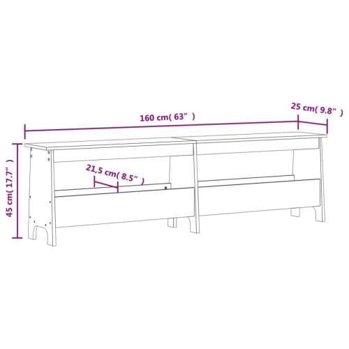 Klupa za predsoblje 160 x 28 x 45 cm od masivne borovine - Prirodna 160 x 28 x 45 cm Cijena